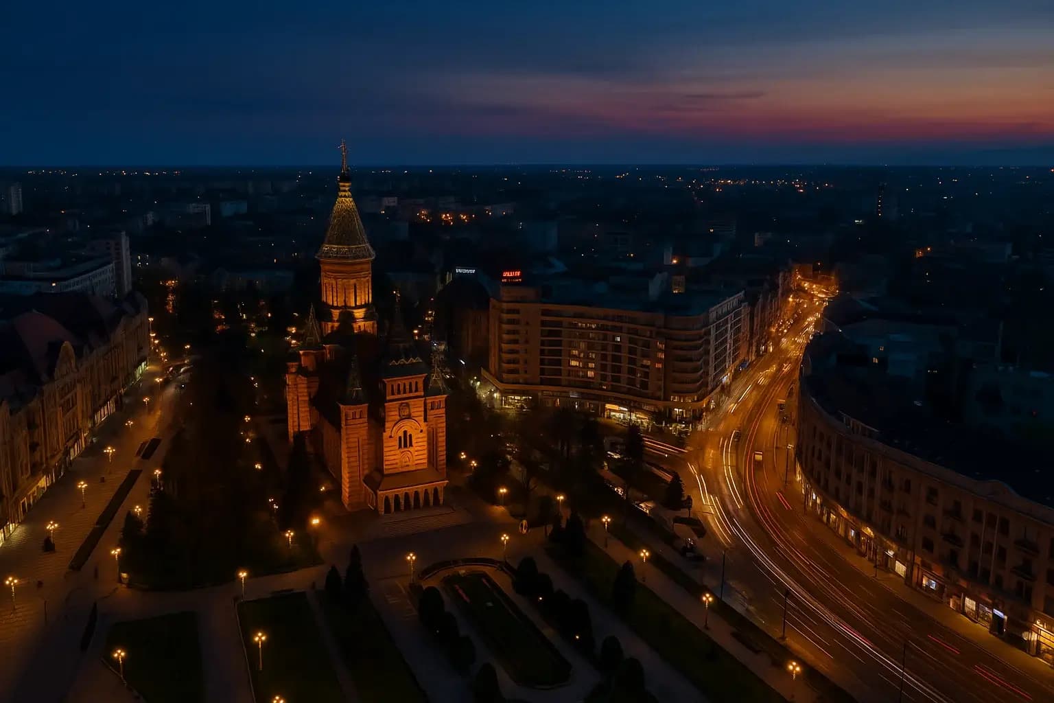 Timișoara Piața Victoriei - vedere panoramică
